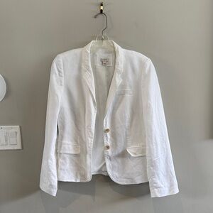 J Crew white linen blazer 10